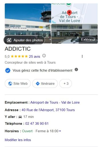 Fiche Google My Business ou Google Business Profile