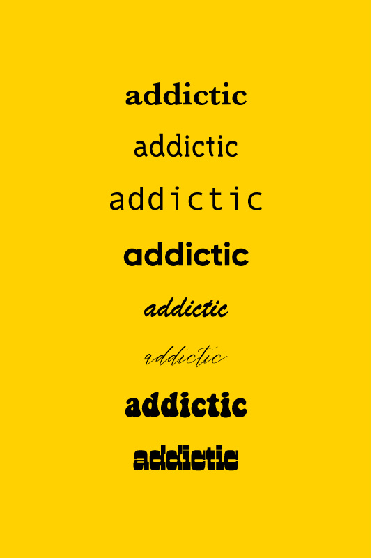 Exemples de typographie addictic