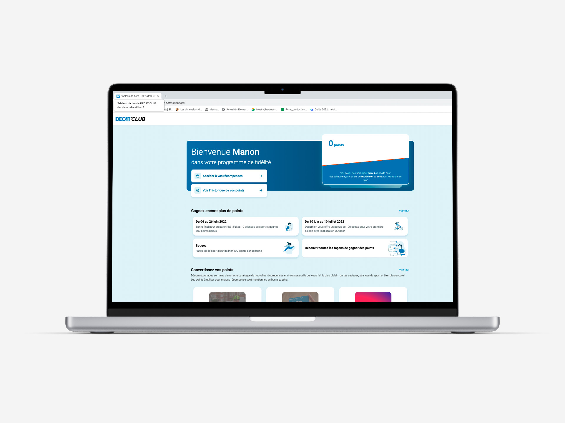 interface programme fidélité