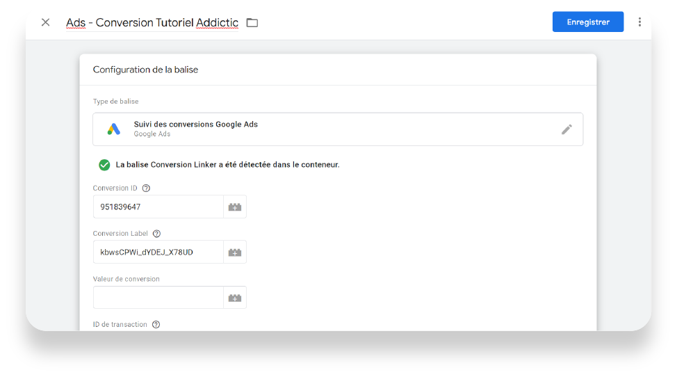 étape 6 suivi de conversion
