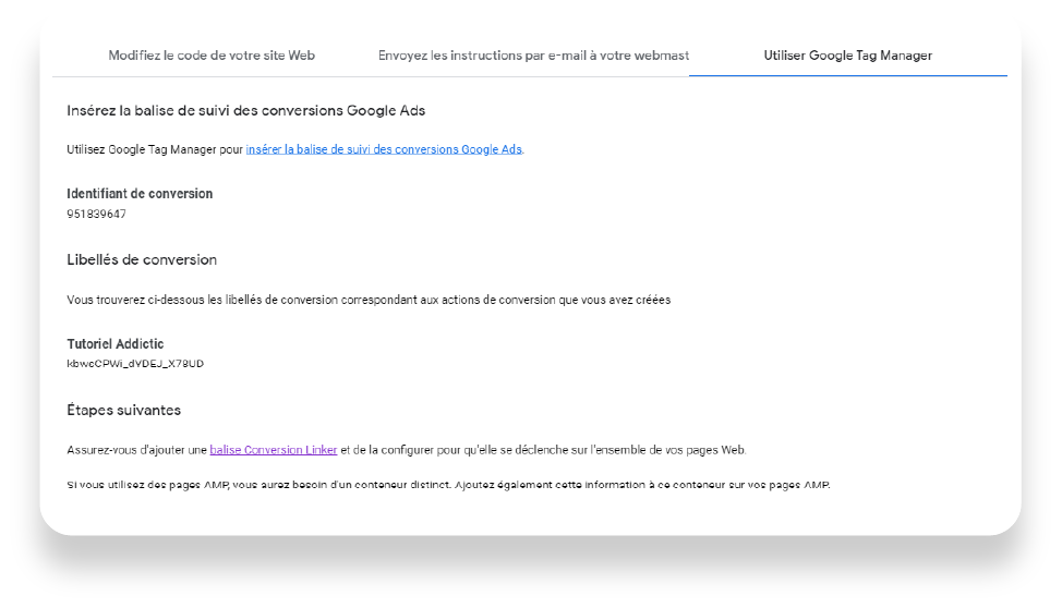 étape 6 bis suivi de conversion