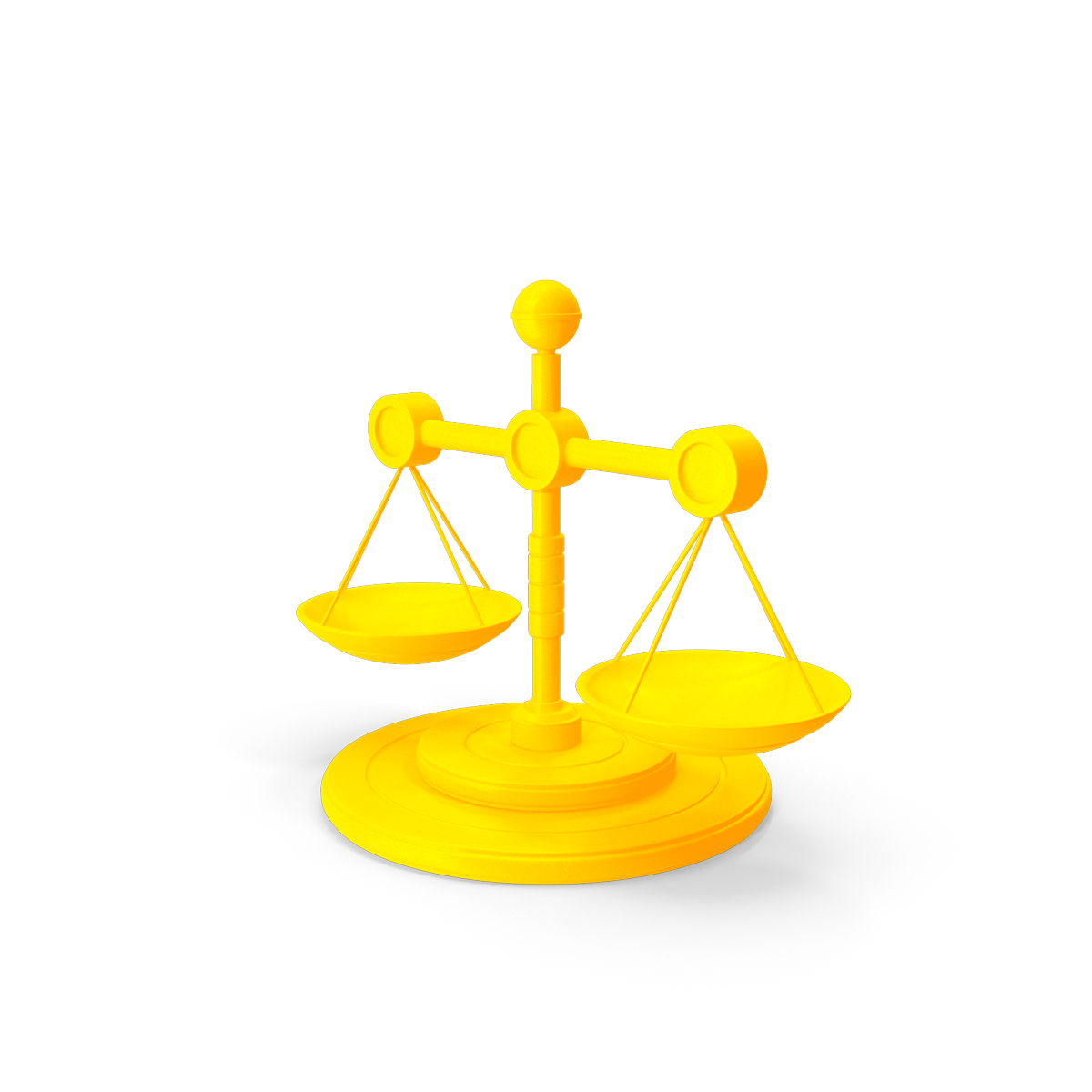 balance jaune sur fond blanc