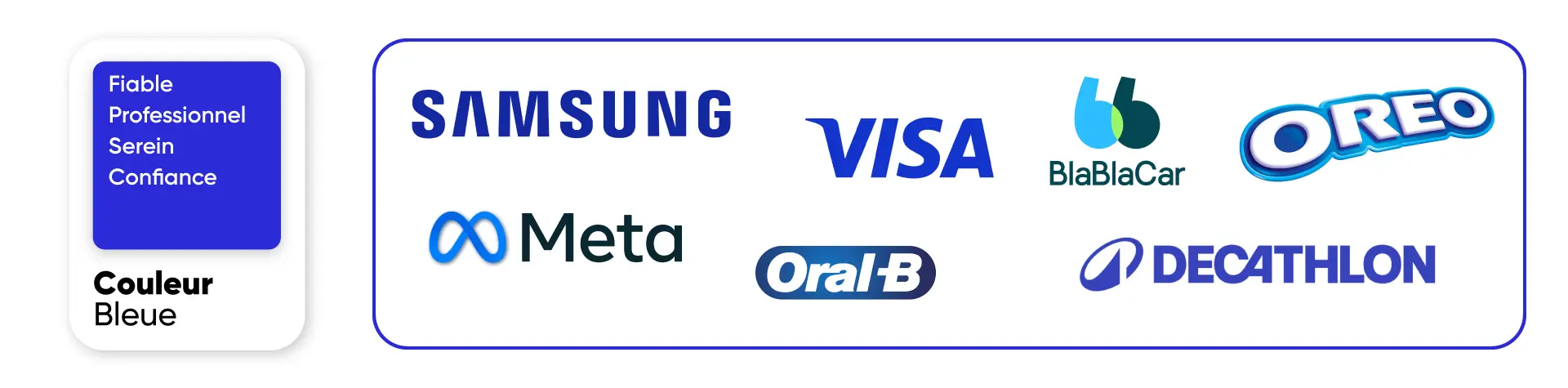 Signification de la couleur bleue des logos de marques en marketing et communication