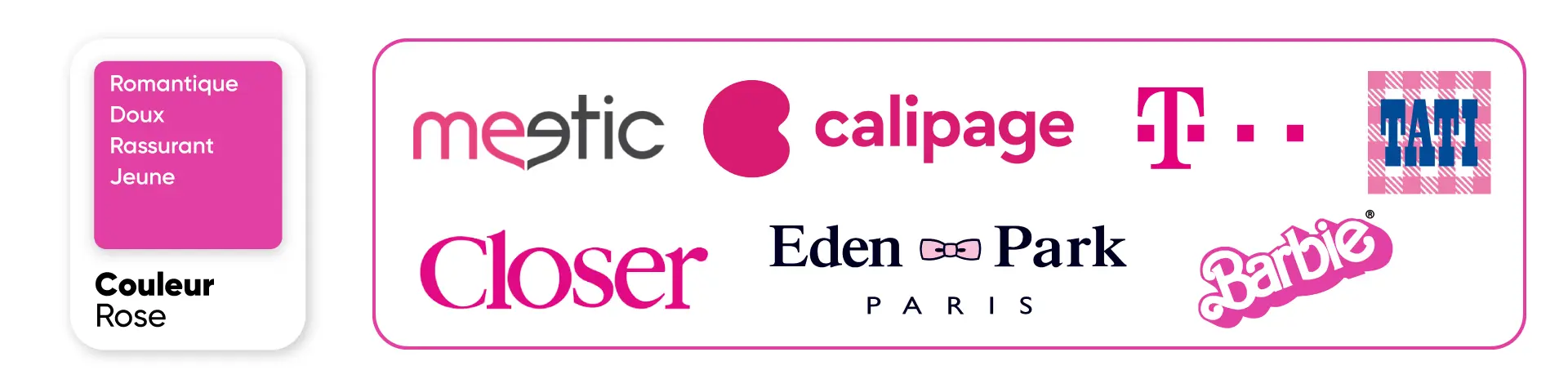 Signification de la couleur rose des logos de marques en marketing et communication