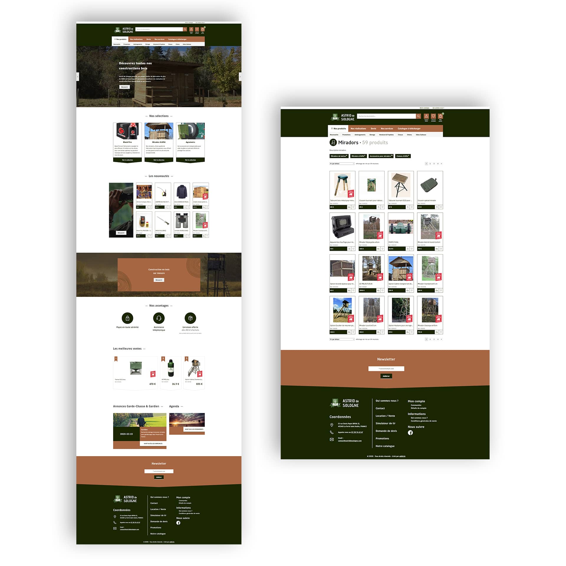 Maquette refonte site e-commerce Astrid de Sologne