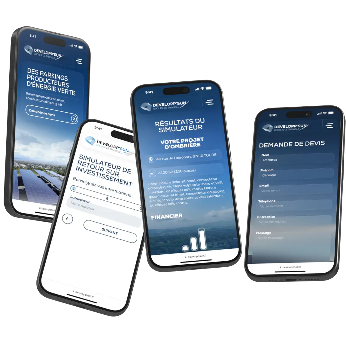 Pages responsive du site Developp'Sun