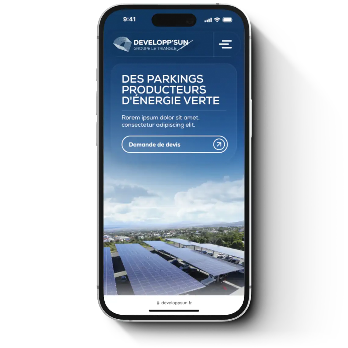 Homepage du site refondu Developp'Sun